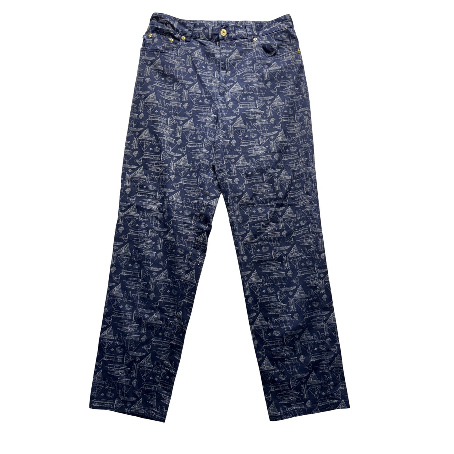 Ralph Lauren Navy Sailboat Print Pants Size 8 #9088