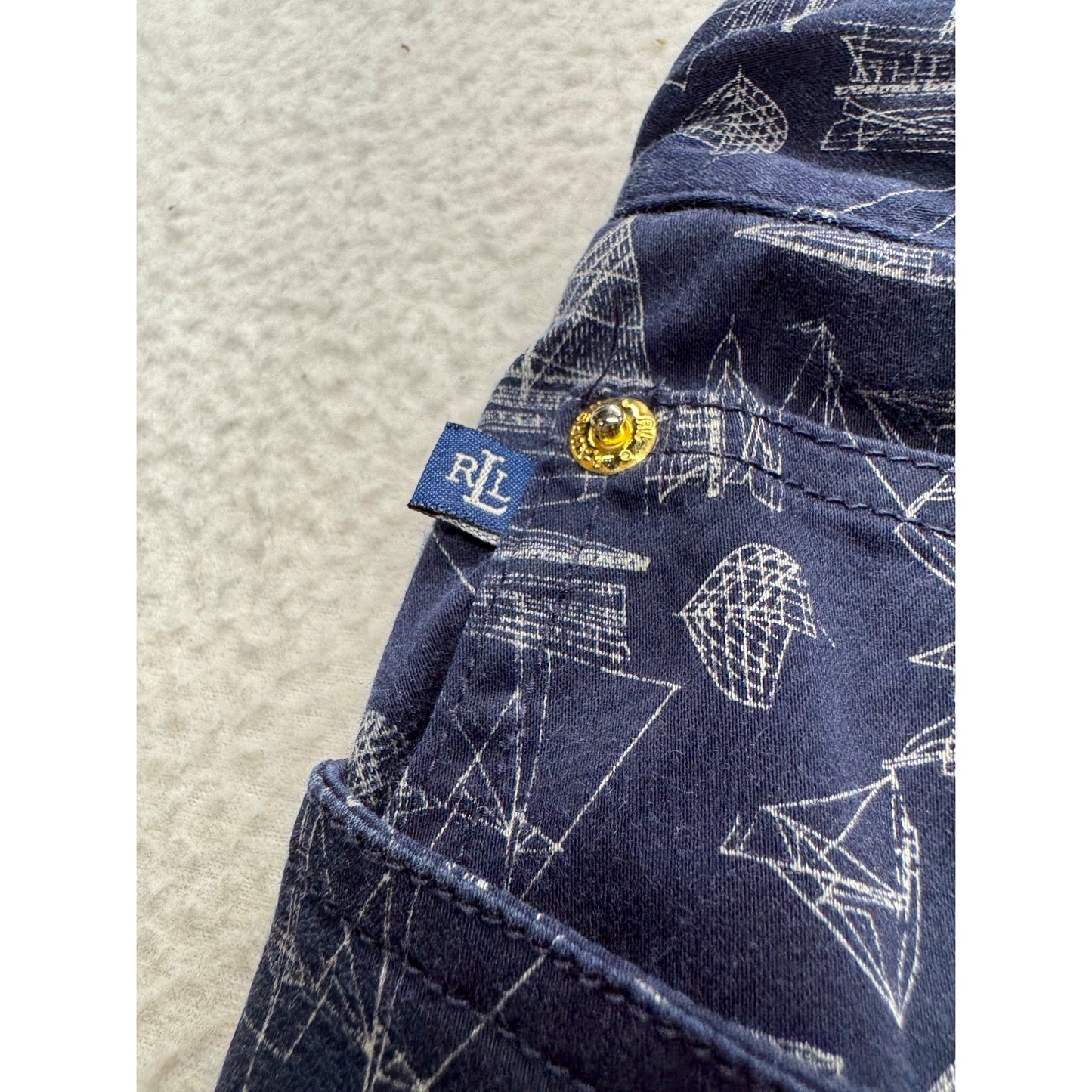 Ralph Lauren Navy Sailboat Print Pants Size 8 #9088