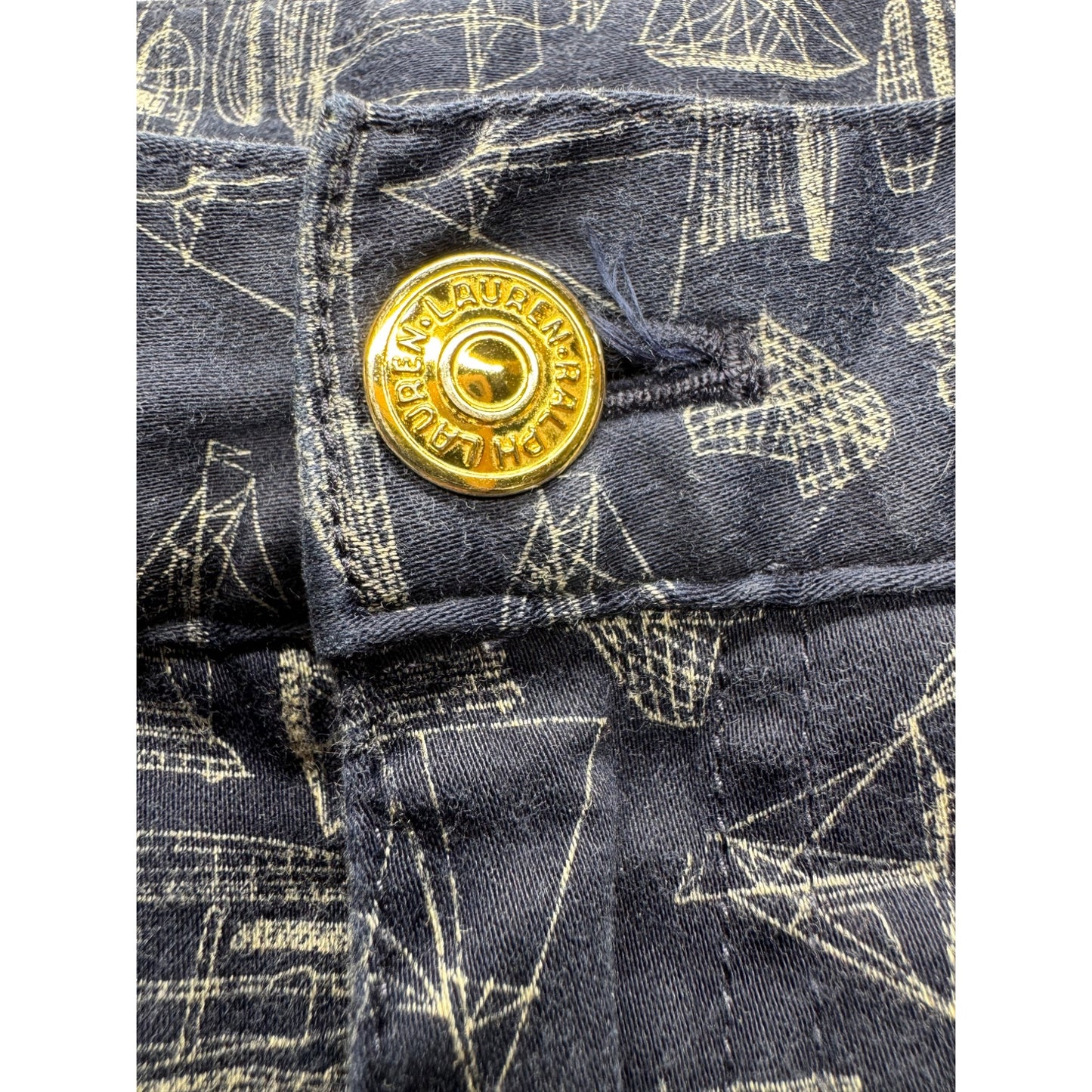 Ralph Lauren Navy Sailboat Print Pants Size 8 #9088
