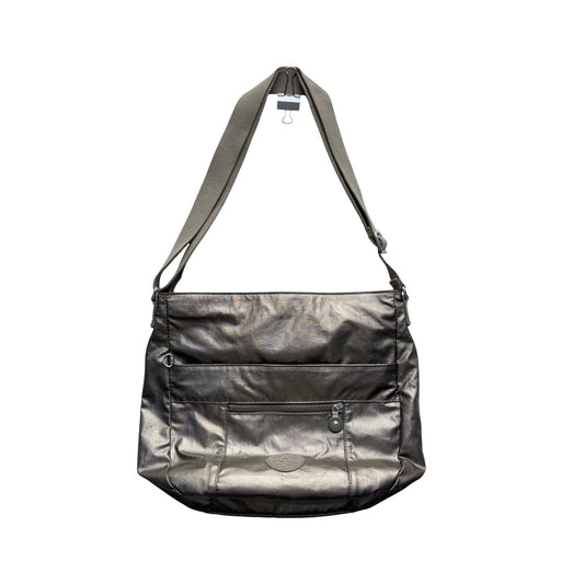 Kipling Metallic Gray Adjustable Crossbody Bag #9840
