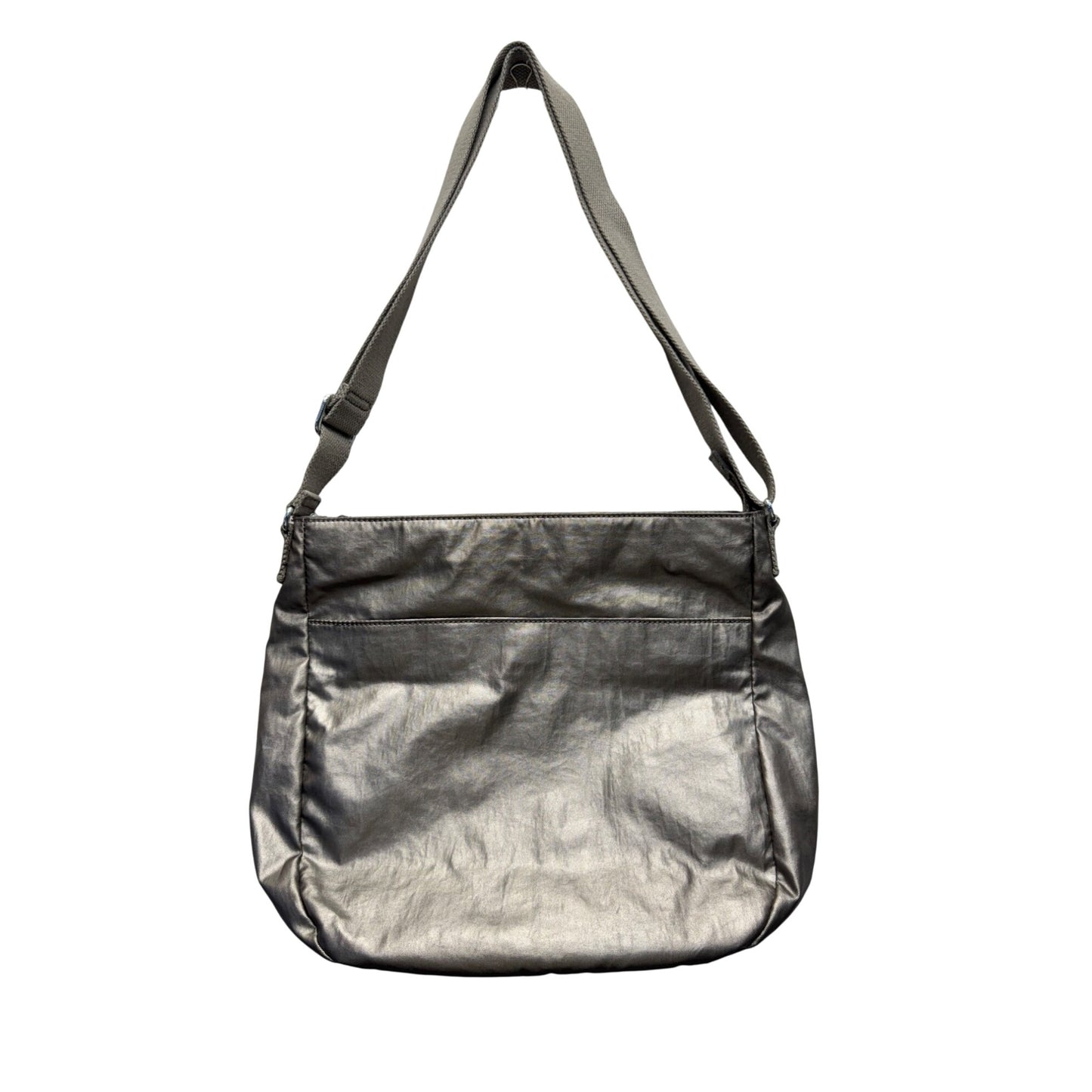 Kipling Metallic Gray Adjustable Crossbody Bag #9840