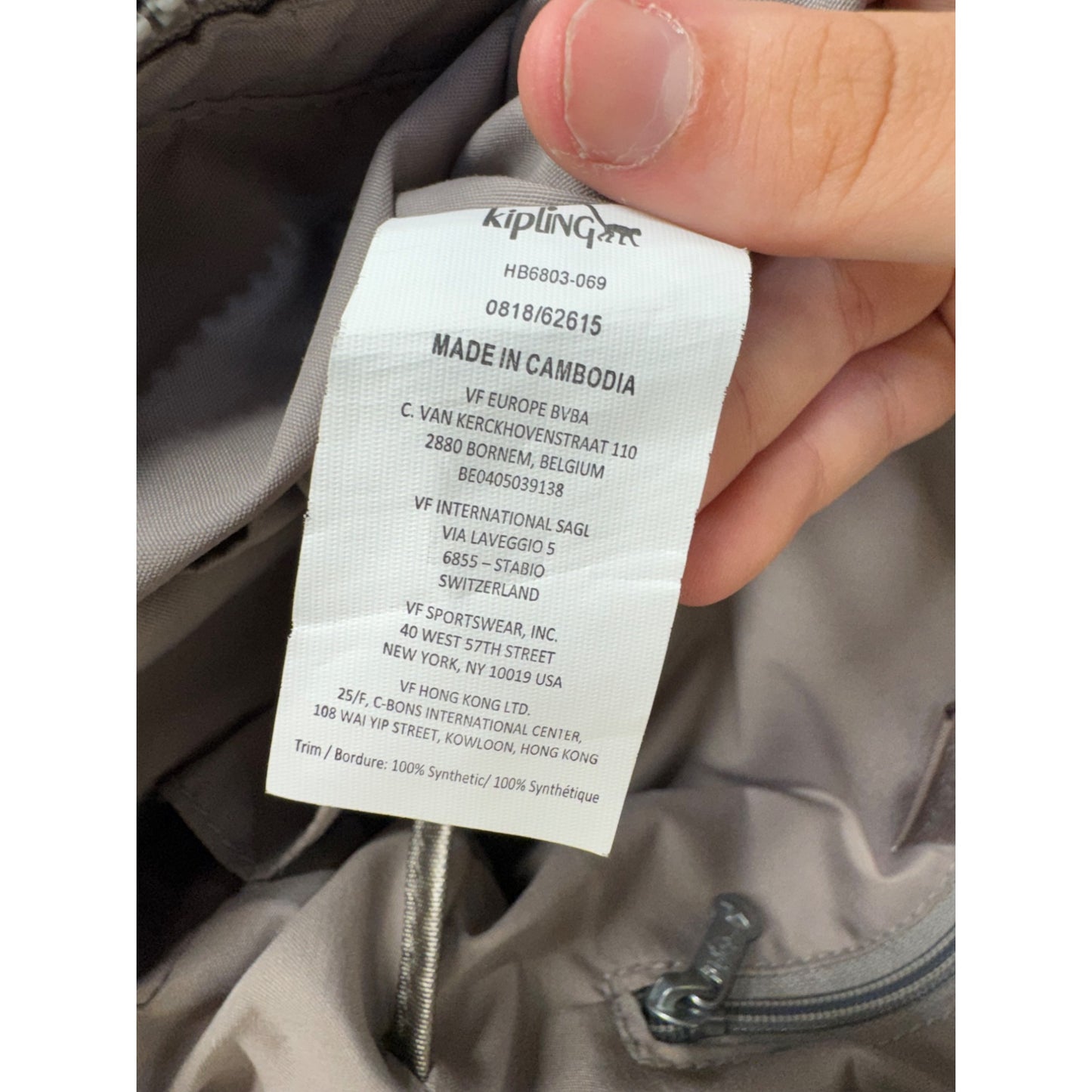 Kipling Metallic Gray Adjustable Crossbody Bag #9840