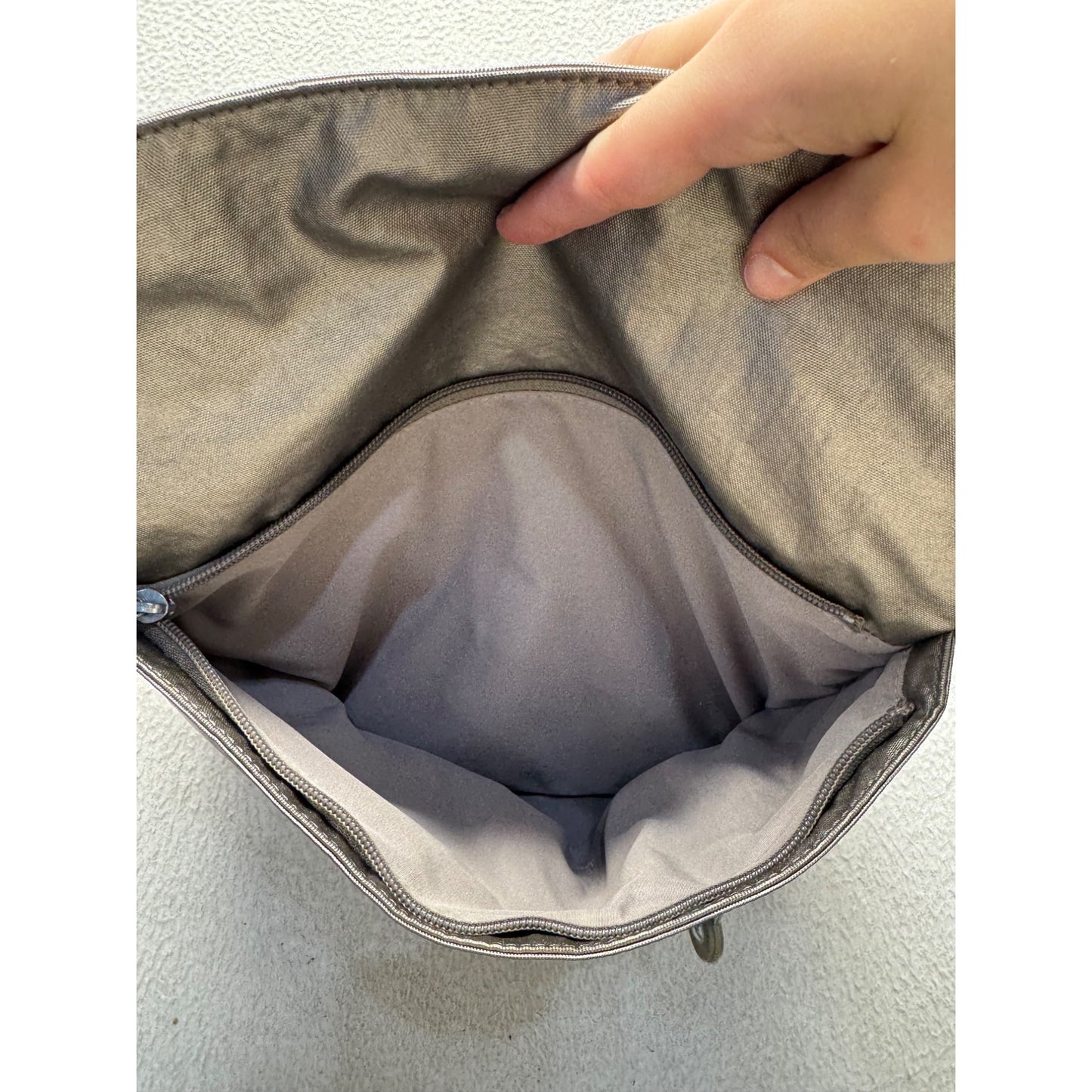 Kipling Metallic Gray Adjustable Crossbody Bag #9840