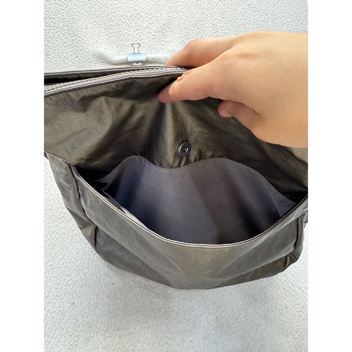 Kipling Metallic Gray Adjustable Crossbody Bag #9840
