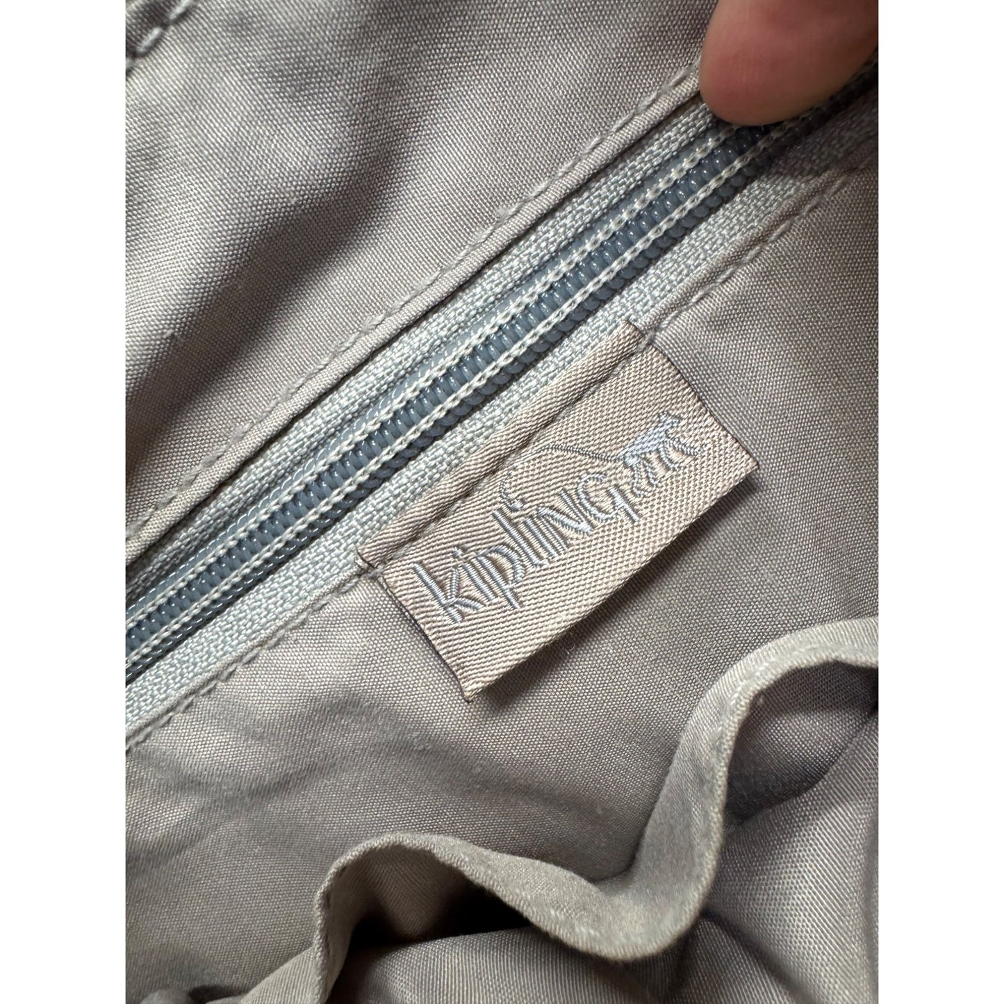 Kipling Metallic Gray Adjustable Crossbody Bag #9840