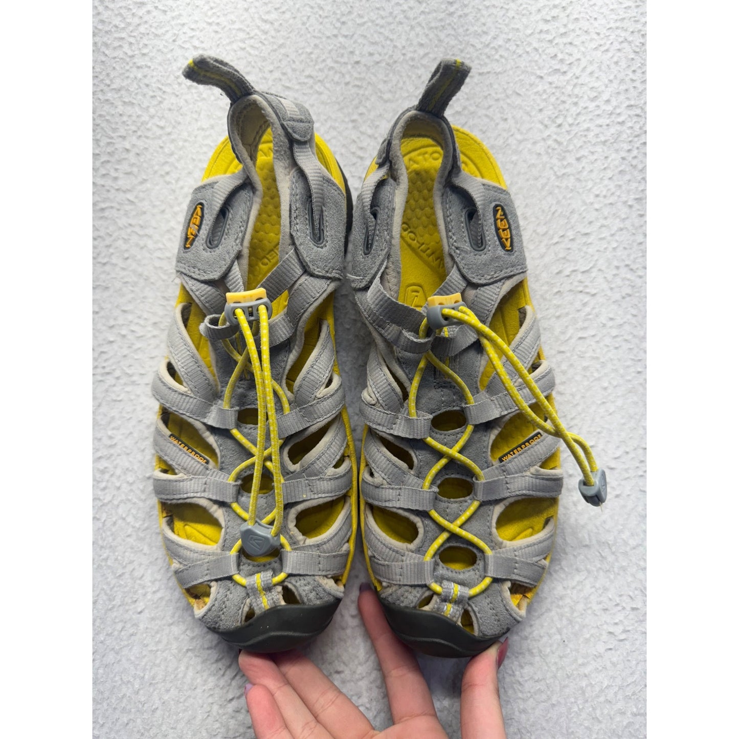 Keen Uneek Sandals Gray & Yellow Sport Shoes #9012