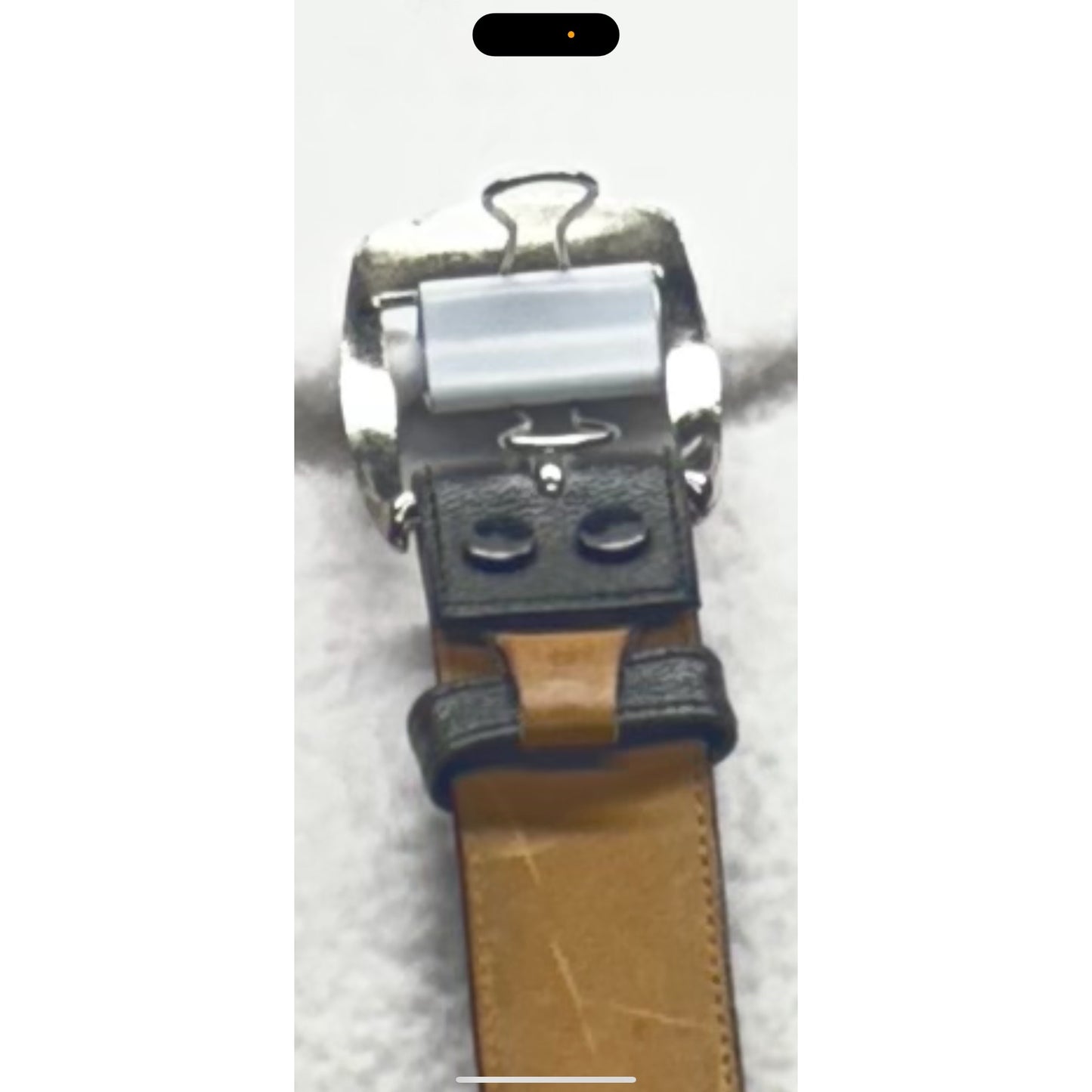 Black Leather Belt With Silver Buckle 34" Antiqued Cowhide #9883