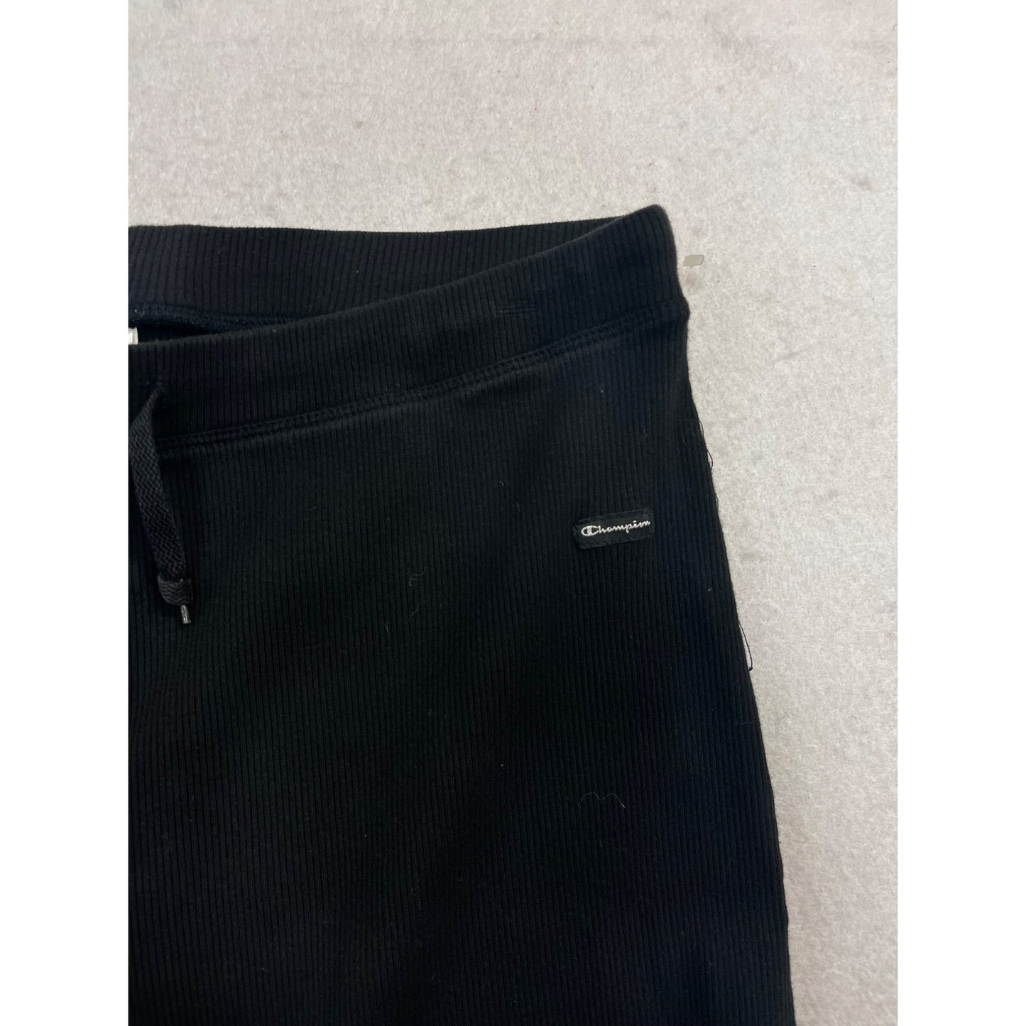 Women’s Black Ribbed Straight Leg Sweatpants #2620