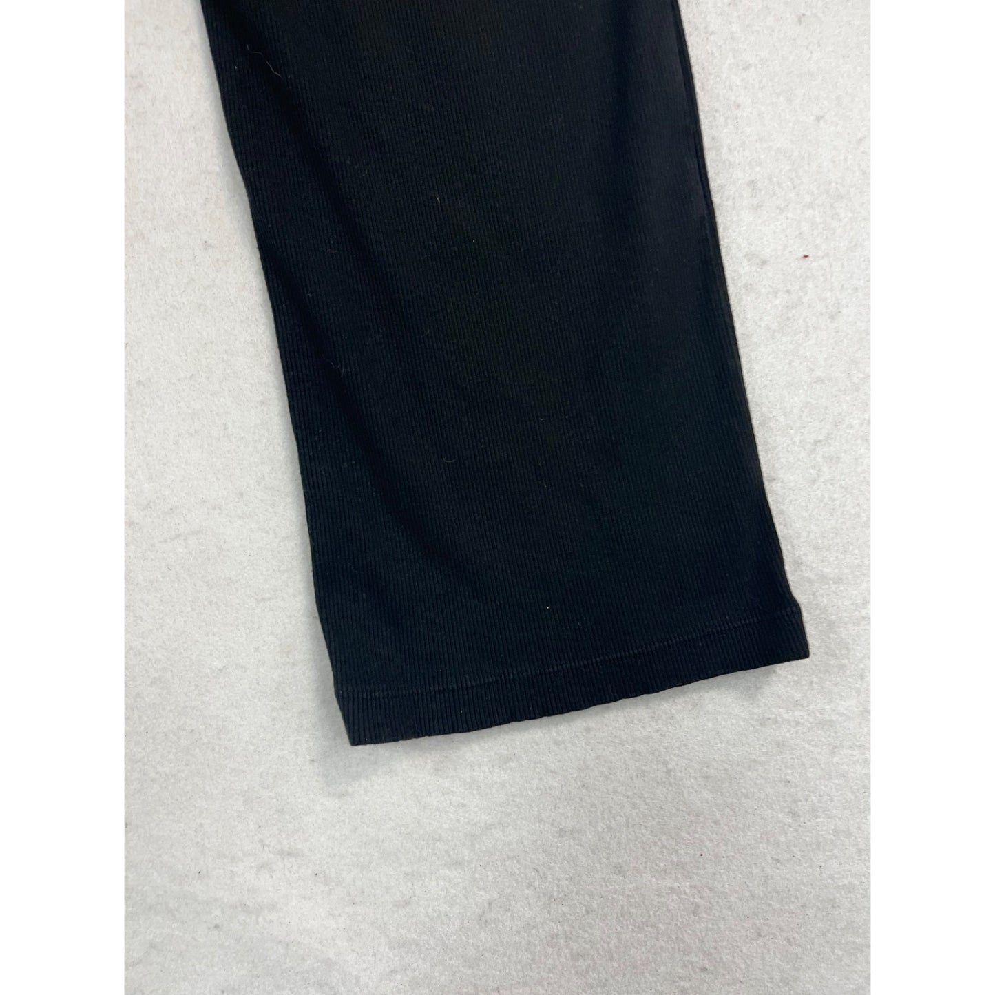 Women’s Black Ribbed Straight Leg Sweatpants #2620