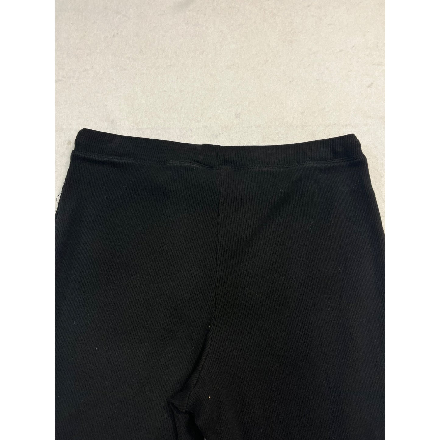 Women’s Black Ribbed Straight Leg Sweatpants #2620