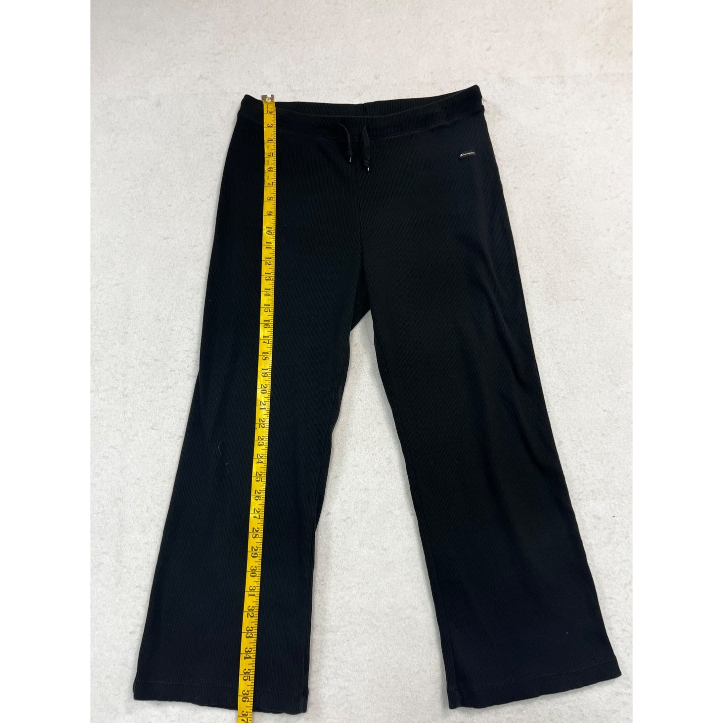 Women’s Black Ribbed Straight Leg Sweatpants #2620