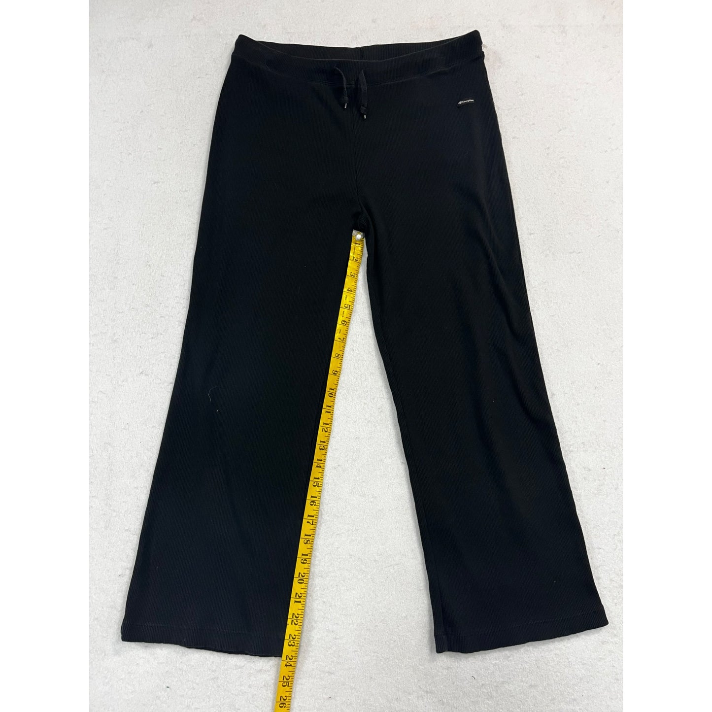 Women’s Black Ribbed Straight Leg Sweatpants #2620