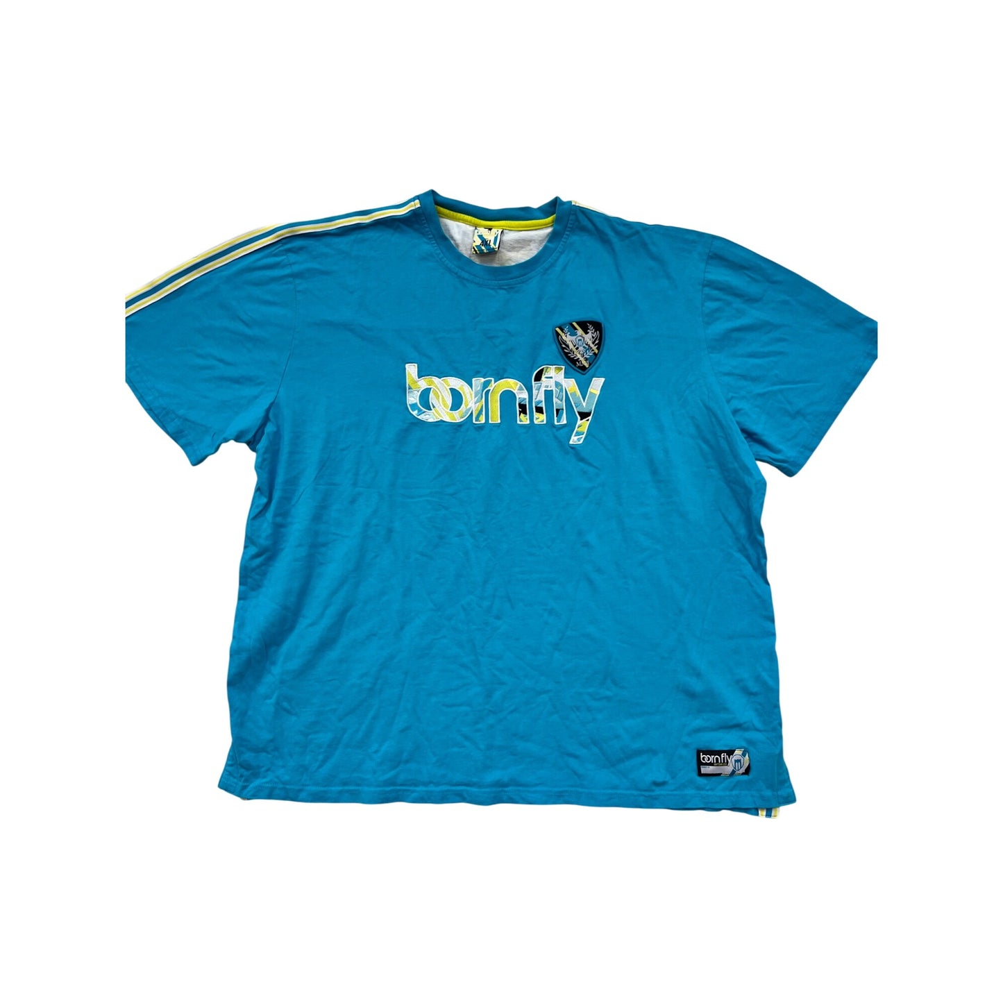 Born Fly Blue Graphic T-Shirt 4XL Mens Short Sleeve Crew #8809