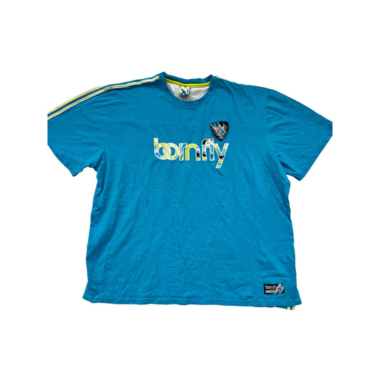 Born Fly Blue Graphic T-Shirt 4XL Mens Short Sleeve Crew #8809