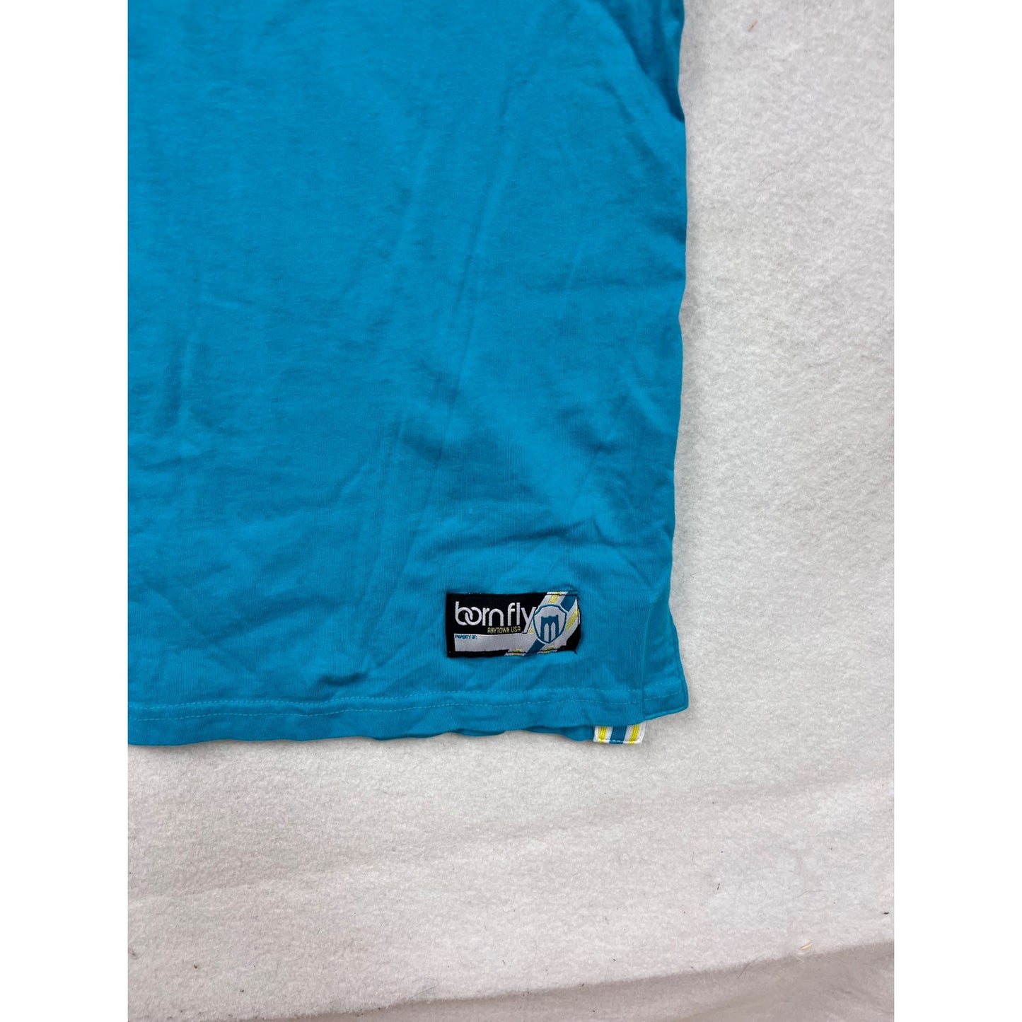 Born Fly Blue Graphic T-Shirt 4XL Mens Short Sleeve Crew #8809