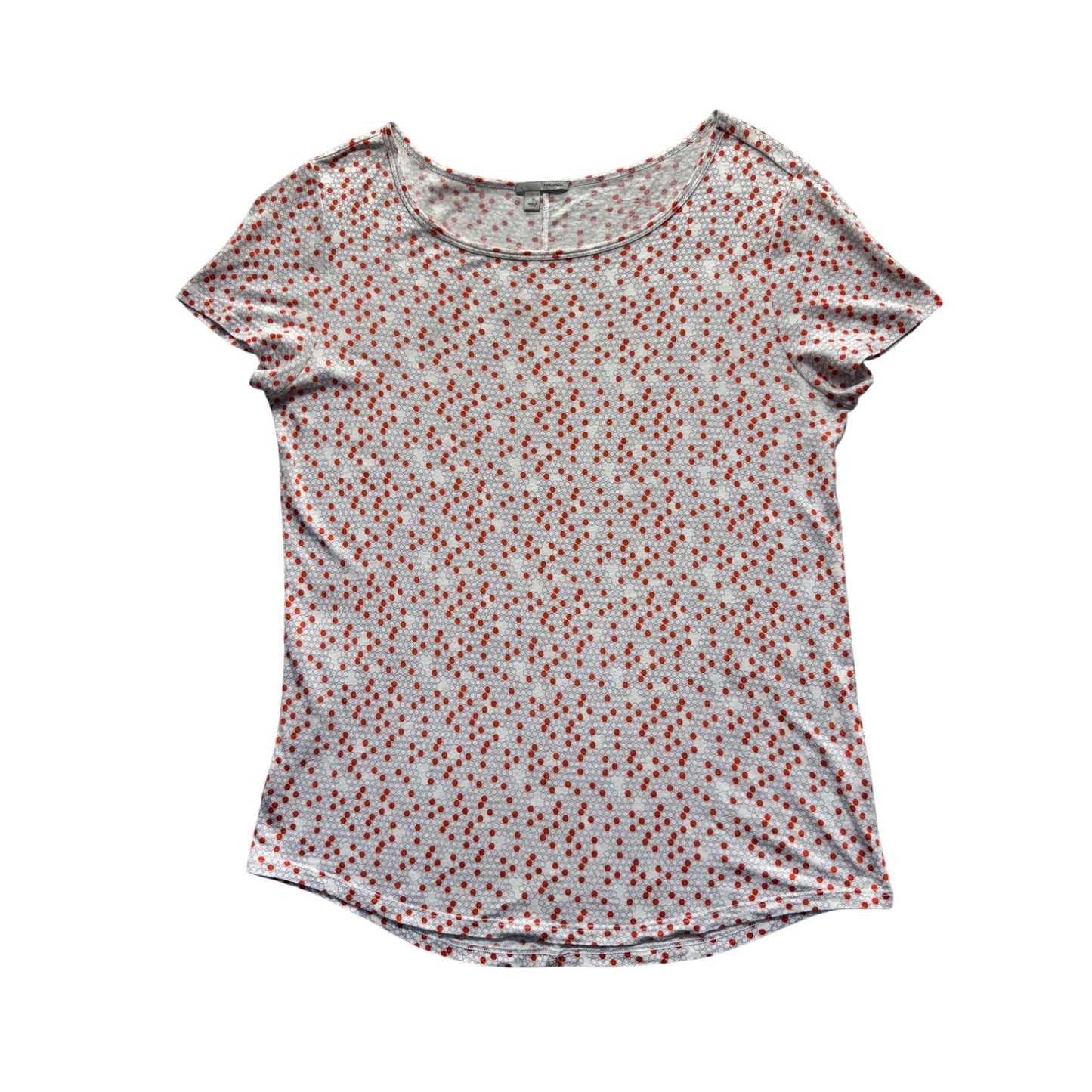 Halogen S Red & White Polka Dot Short Sleeve Top 243B