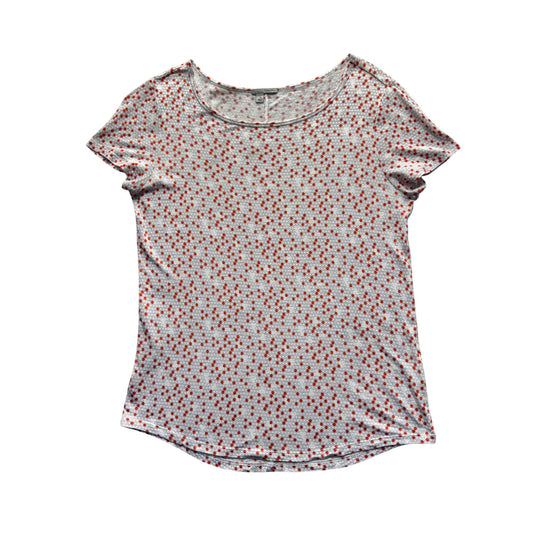 Halogen S Red & White Polka Dot Short Sleeve Top 243B