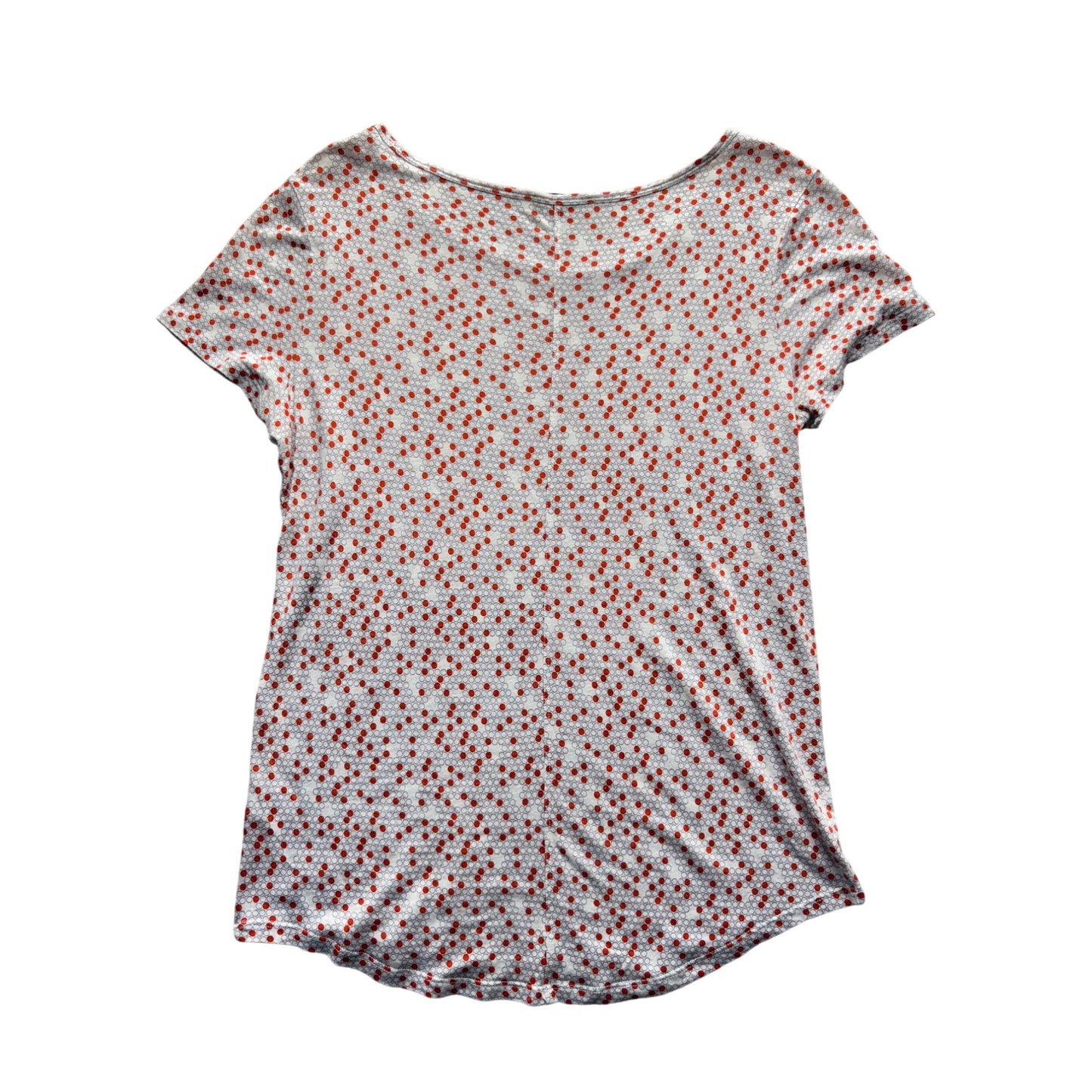 Halogen S Red & White Polka Dot Short Sleeve Top 243B
