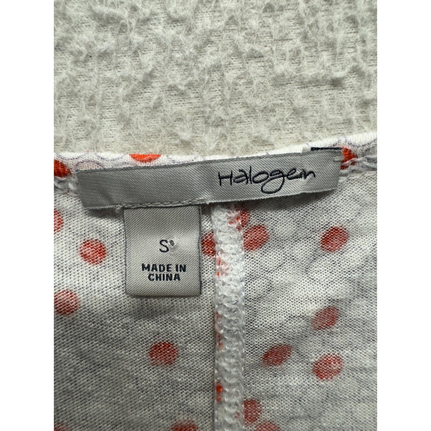 Halogen S Red & White Polka Dot Short Sleeve Top 243B