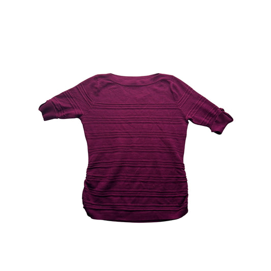 Apt.9 Burgundy Textured Knit Top Size S Rayon/Nylon Blend 454B