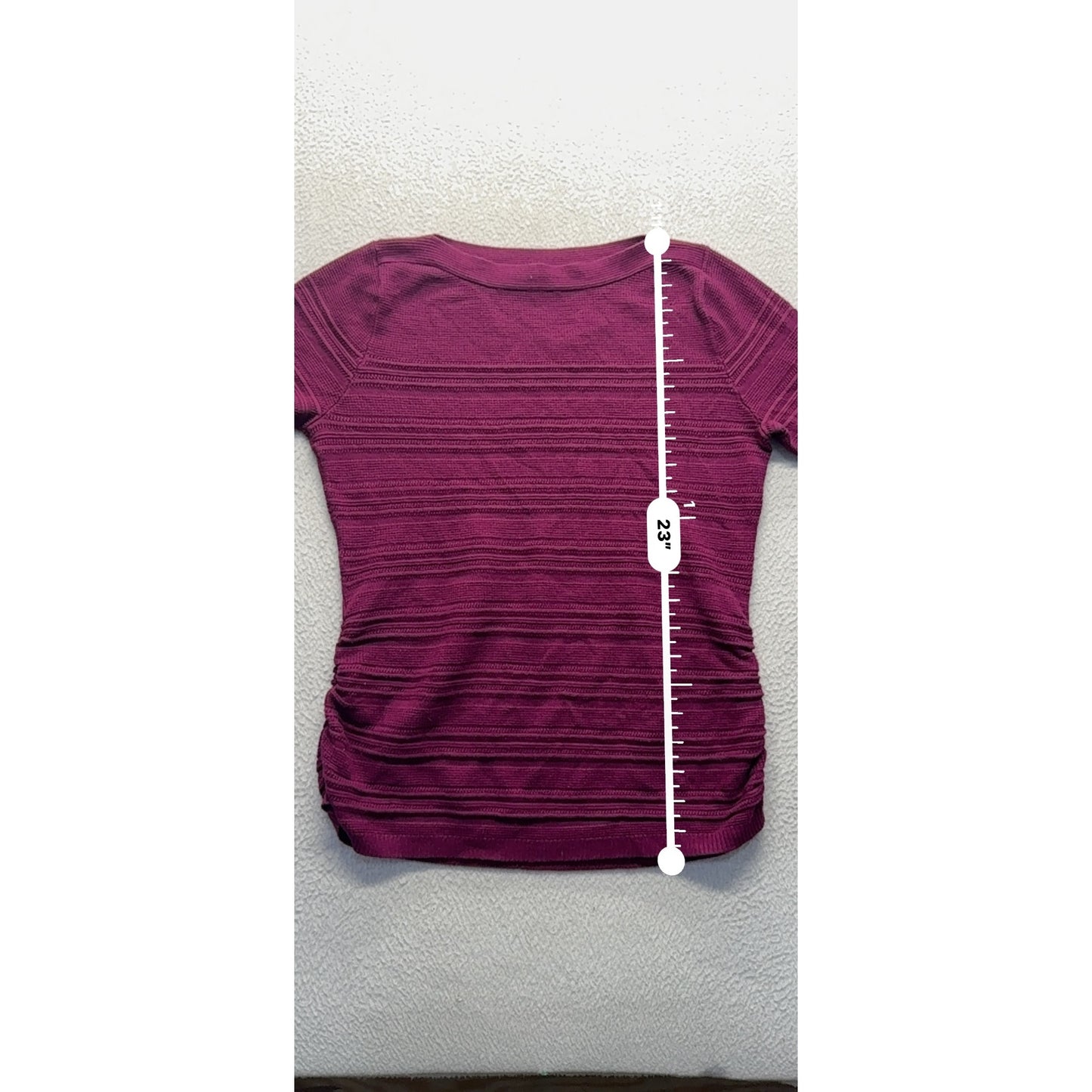 Apt.9 Burgundy Textured Knit Top Size S Rayon/Nylon Blend 454B