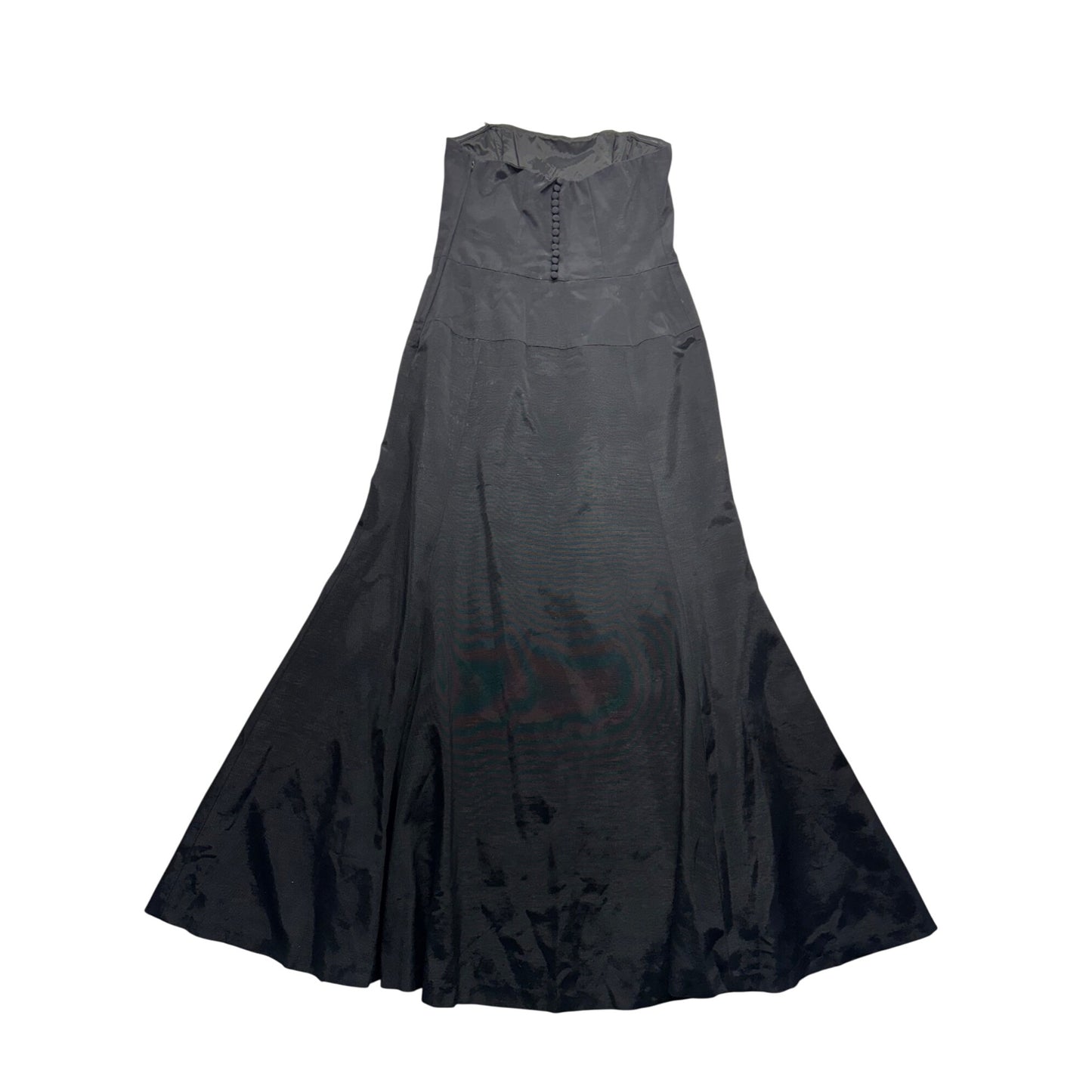 Nicole Miller Black Satin Strapless Gown Size 12 312B