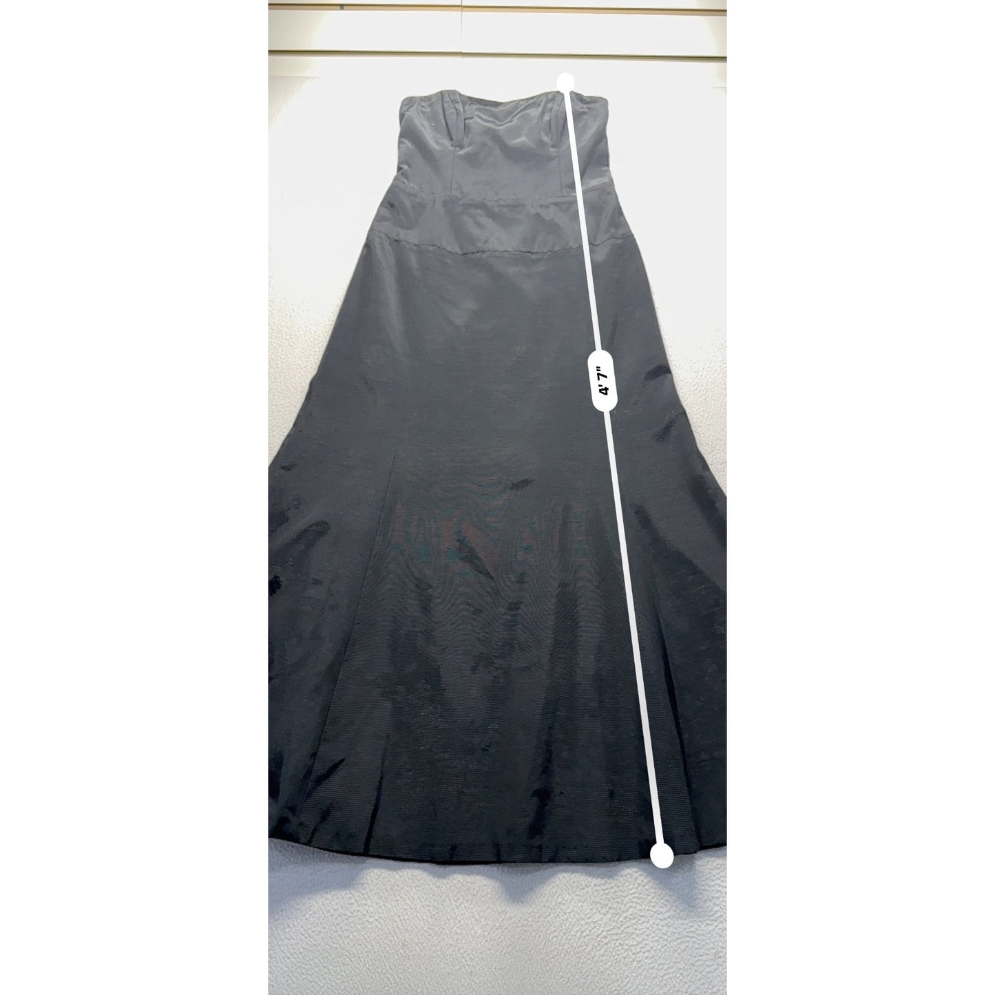 Nicole Miller Black Satin Strapless Gown Size 12 312B