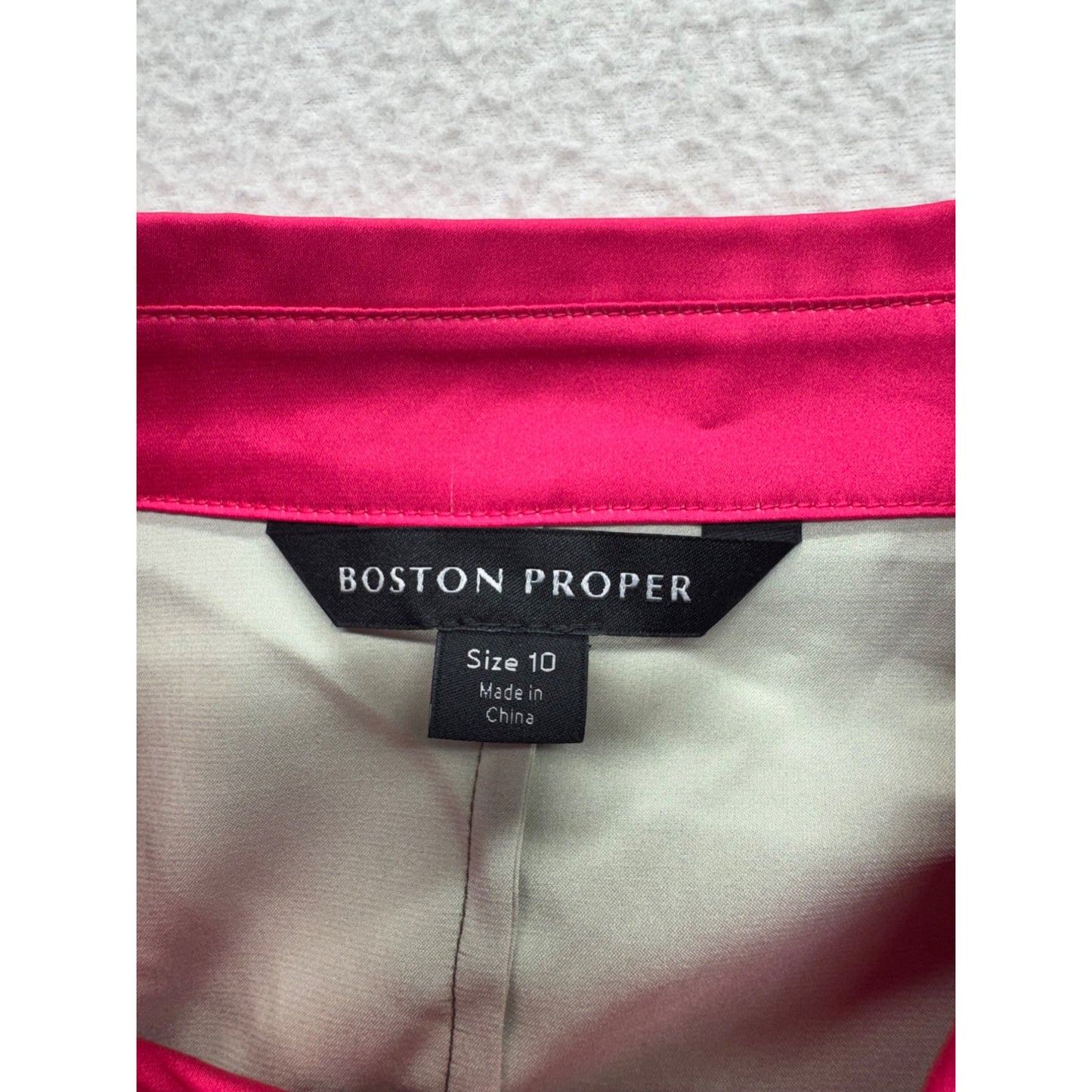 Boston Proper Floral Button-Up Shirt Size 10 Polyester/Spandex #7925