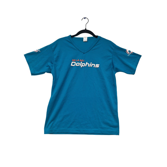Miami Dolphins Franklin Jersey L V-Neck Blue Short Sleeve #919A
