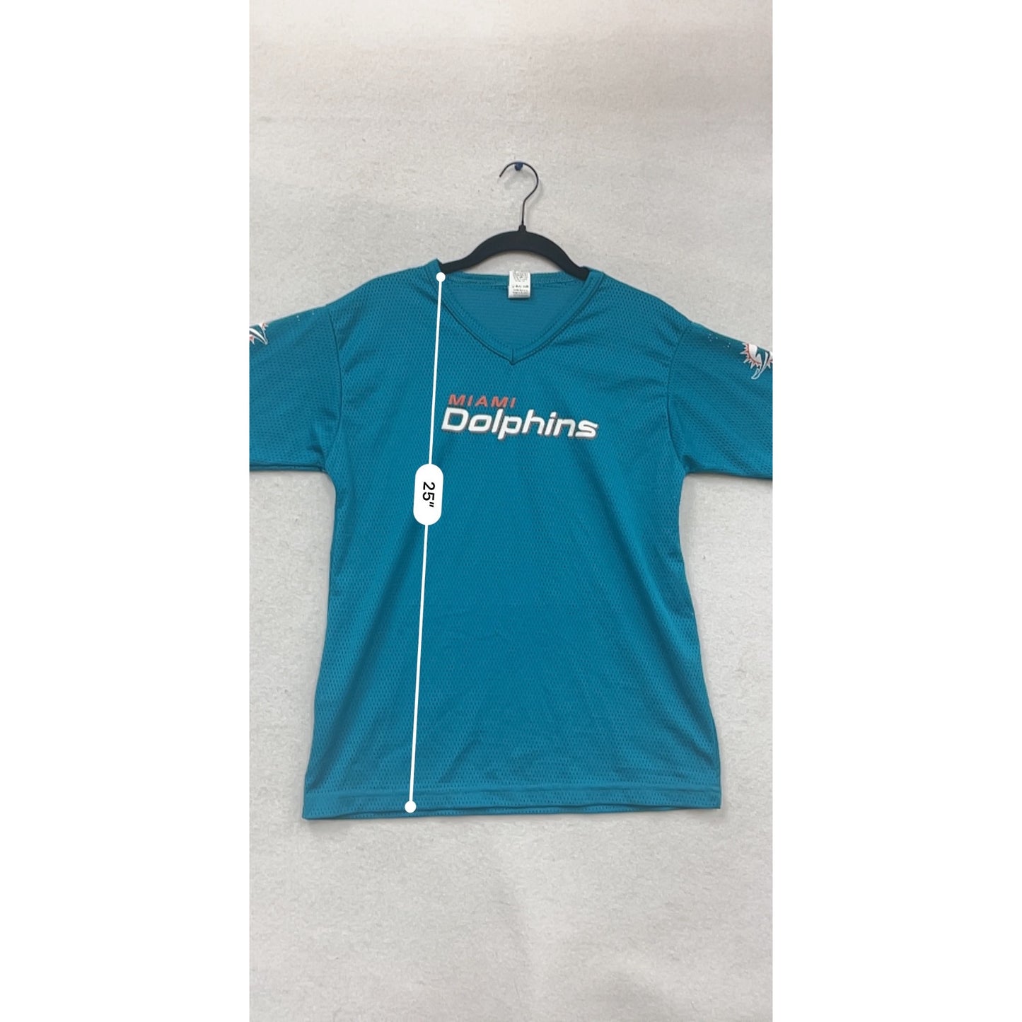 Miami Dolphins Franklin Jersey L V-Neck Blue Short Sleeve #919A