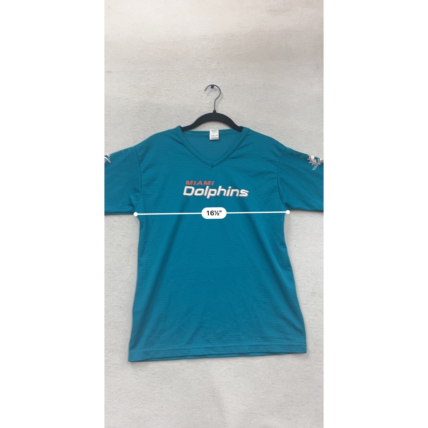 Miami Dolphins Franklin Jersey L V-Neck Blue Short Sleeve #919A