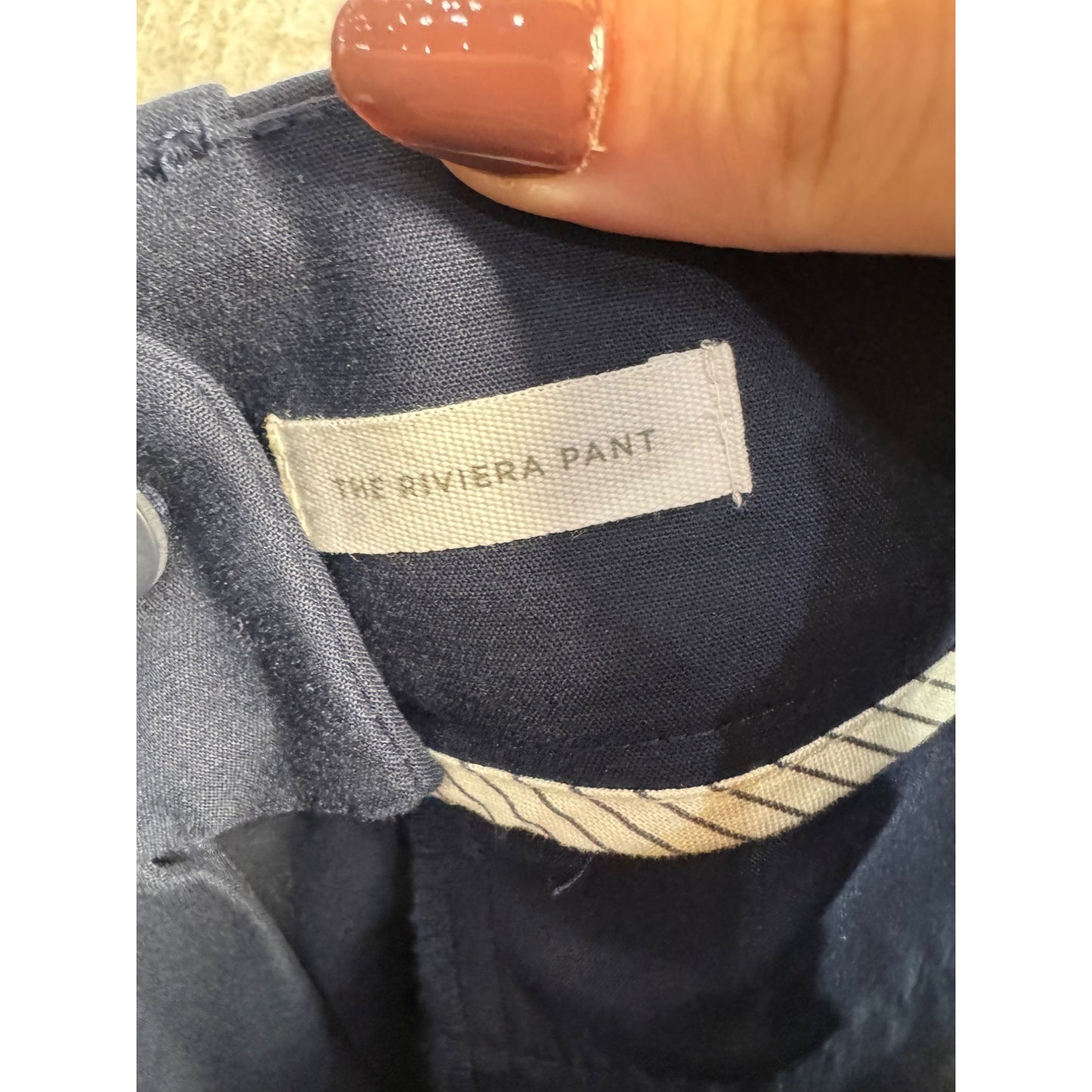Ann Taylor Loft Julie Riviera Navy Pants Size 4 Cotton Blend Cropped #232B