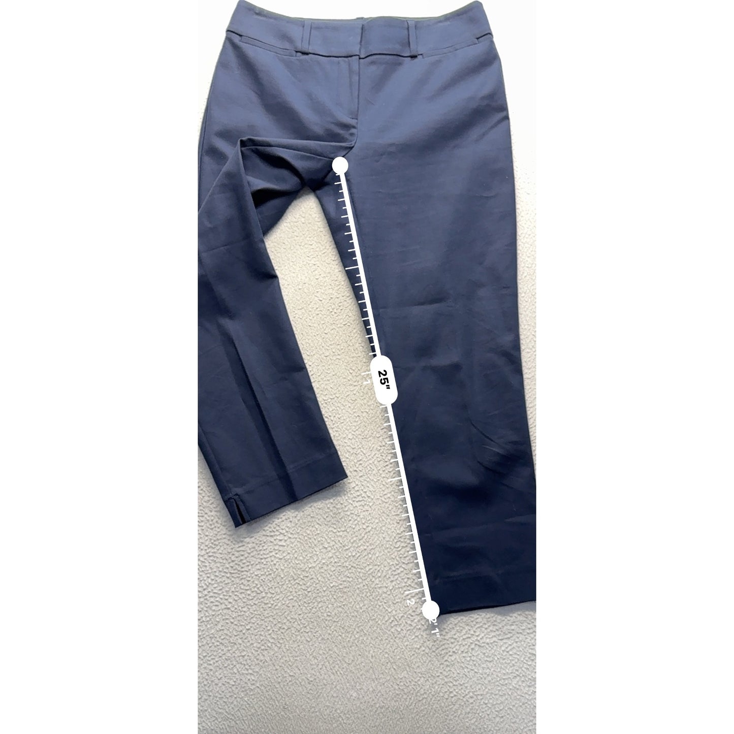 Ann Taylor Loft Julie Riviera Navy Pants Size 4 Cotton Blend Cropped #232B