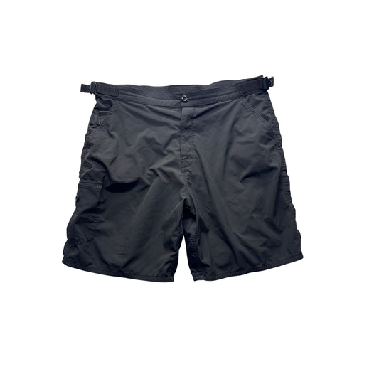 Charcoal Gray Bench Bricks Cargo Shorts Adjustable Waist Utility Pockets #9592