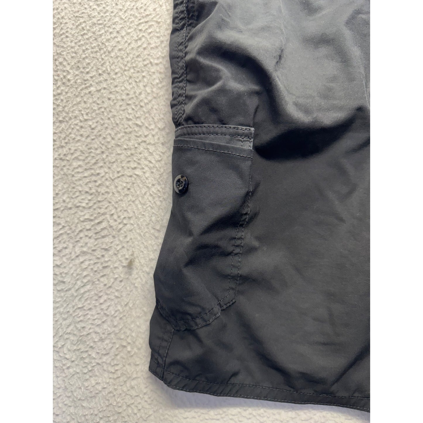 Charcoal Gray Bench Bricks Cargo Shorts Adjustable Waist Utility Pockets #9592