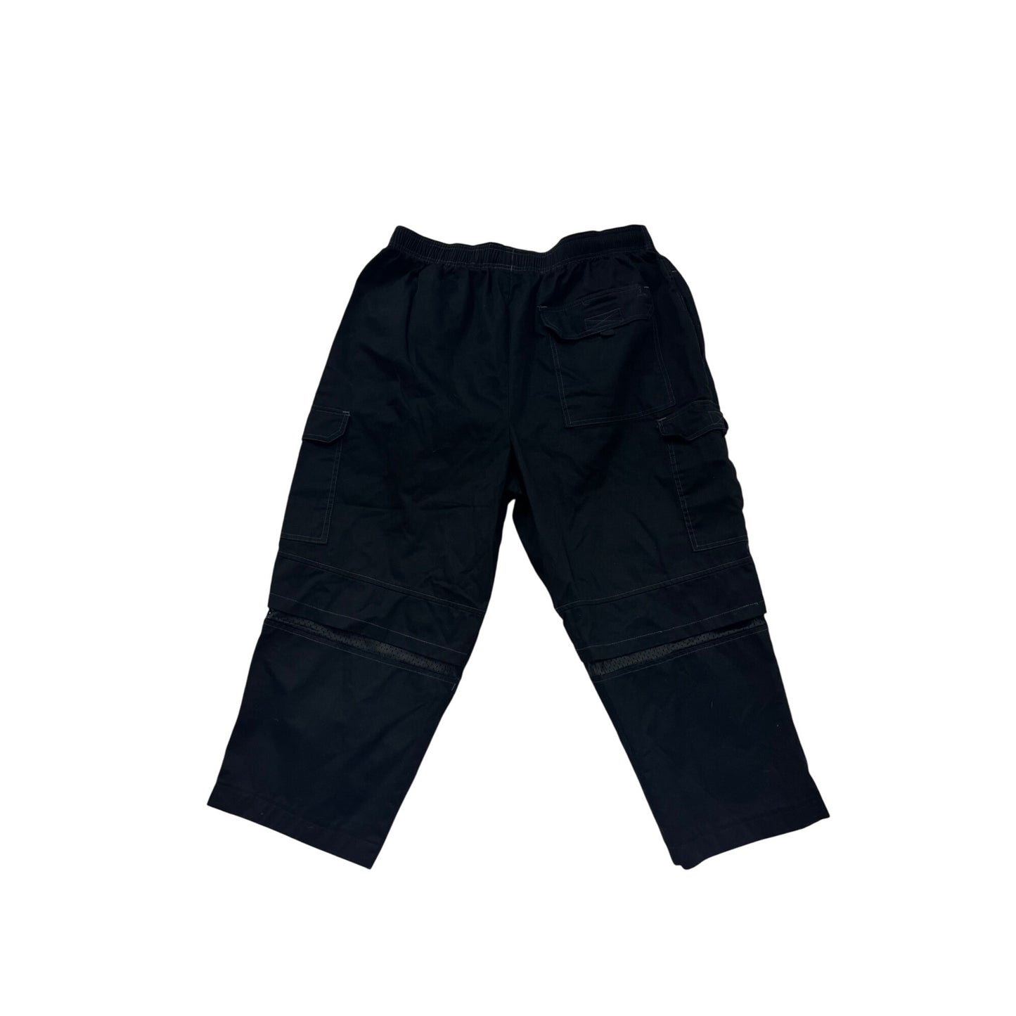 Happy Chef Black Cargo Chef Pants 2XL Elastic Waist Cooking Workwear  #8150