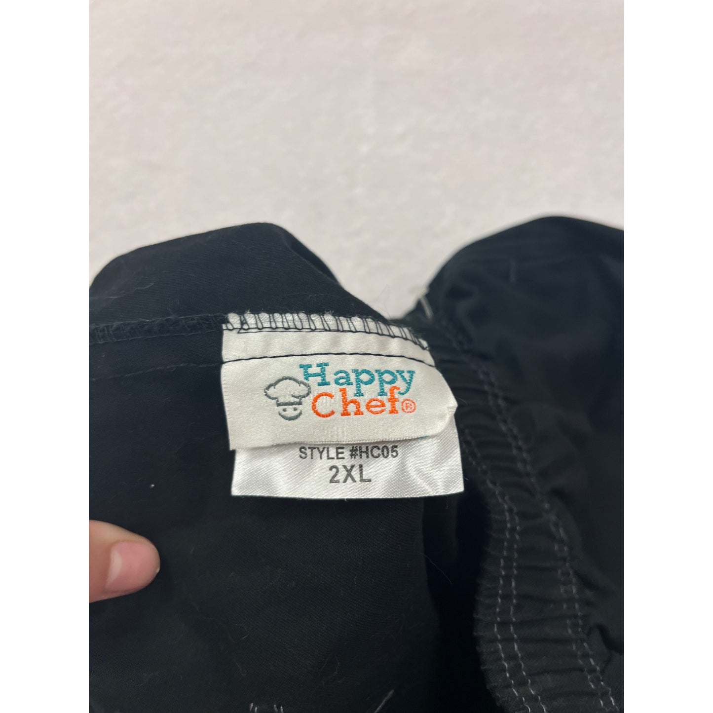 Happy Chef Black Cargo Chef Pants 2XL Elastic Waist Cooking Workwear  #8150