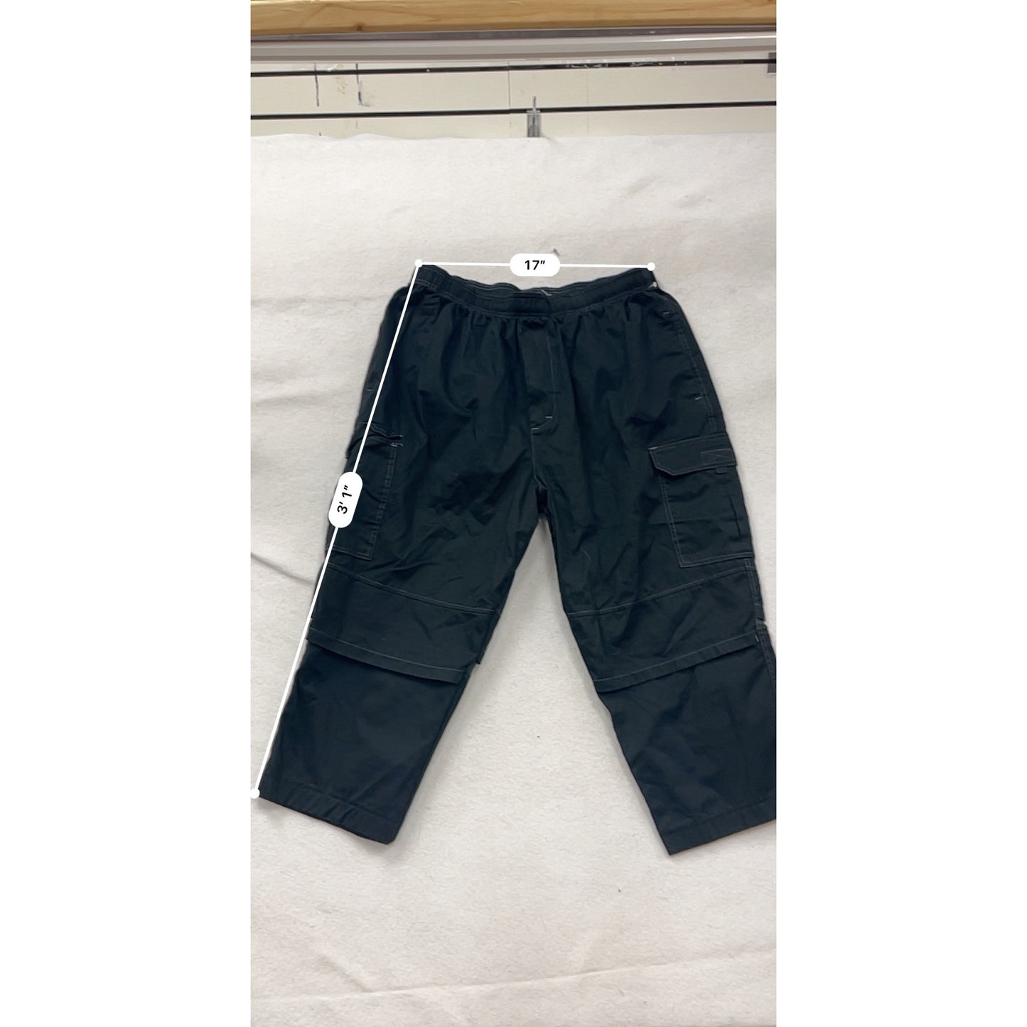 Happy Chef Black Cargo Chef Pants 2XL Elastic Waist Cooking Workwear  #8150