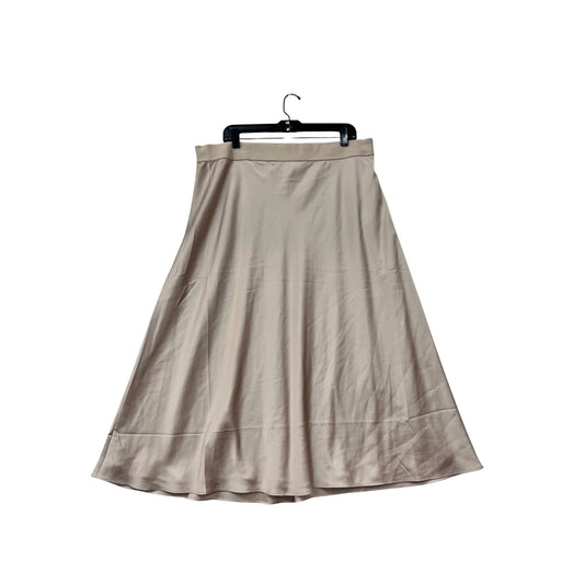Chicos Black Label Beige A-Line Midi Skirt Sz 18 #8819