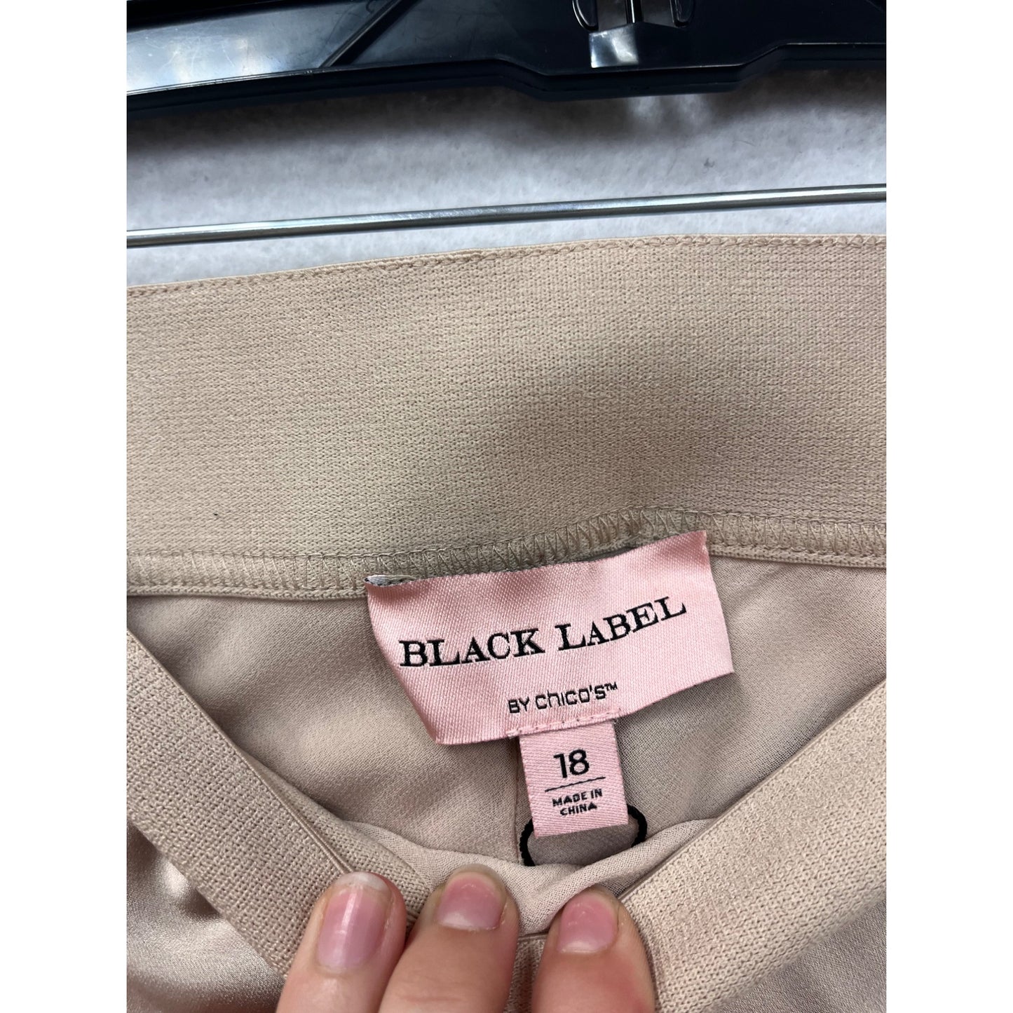 Chicos Black Label Beige A-Line Midi Skirt Sz 18 #8819