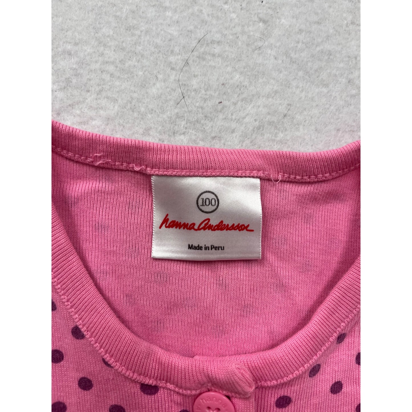 Hanna Andersson Pink Polka Dot Long Sleeve Dress Cotton Toddler Girl #8385