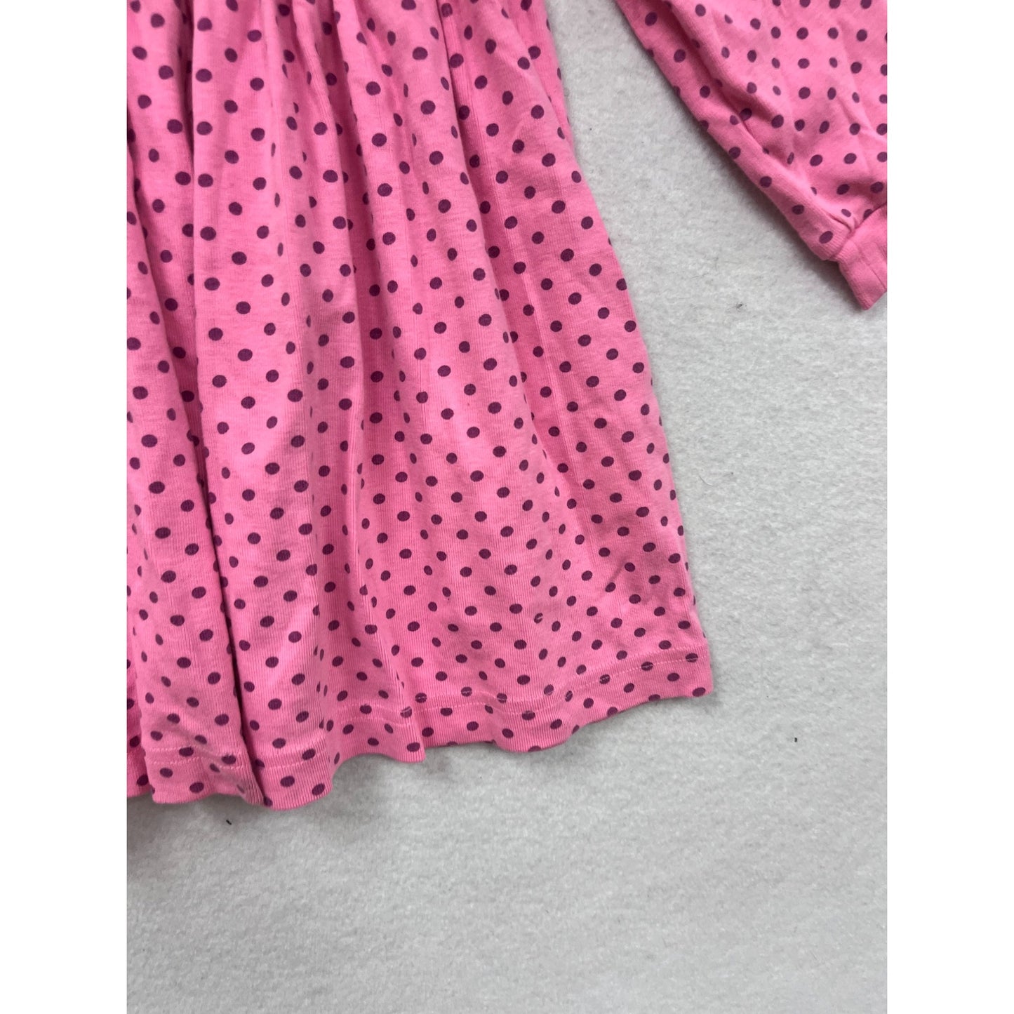 Hanna Andersson Pink Polka Dot Long Sleeve Dress Cotton Toddler Girl #8385