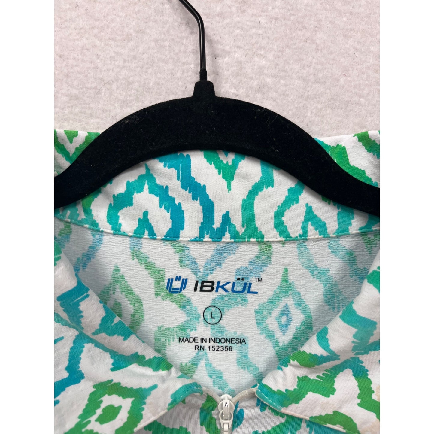 Ibkul Long Sleeve Zip Pullover Shirt L #653A