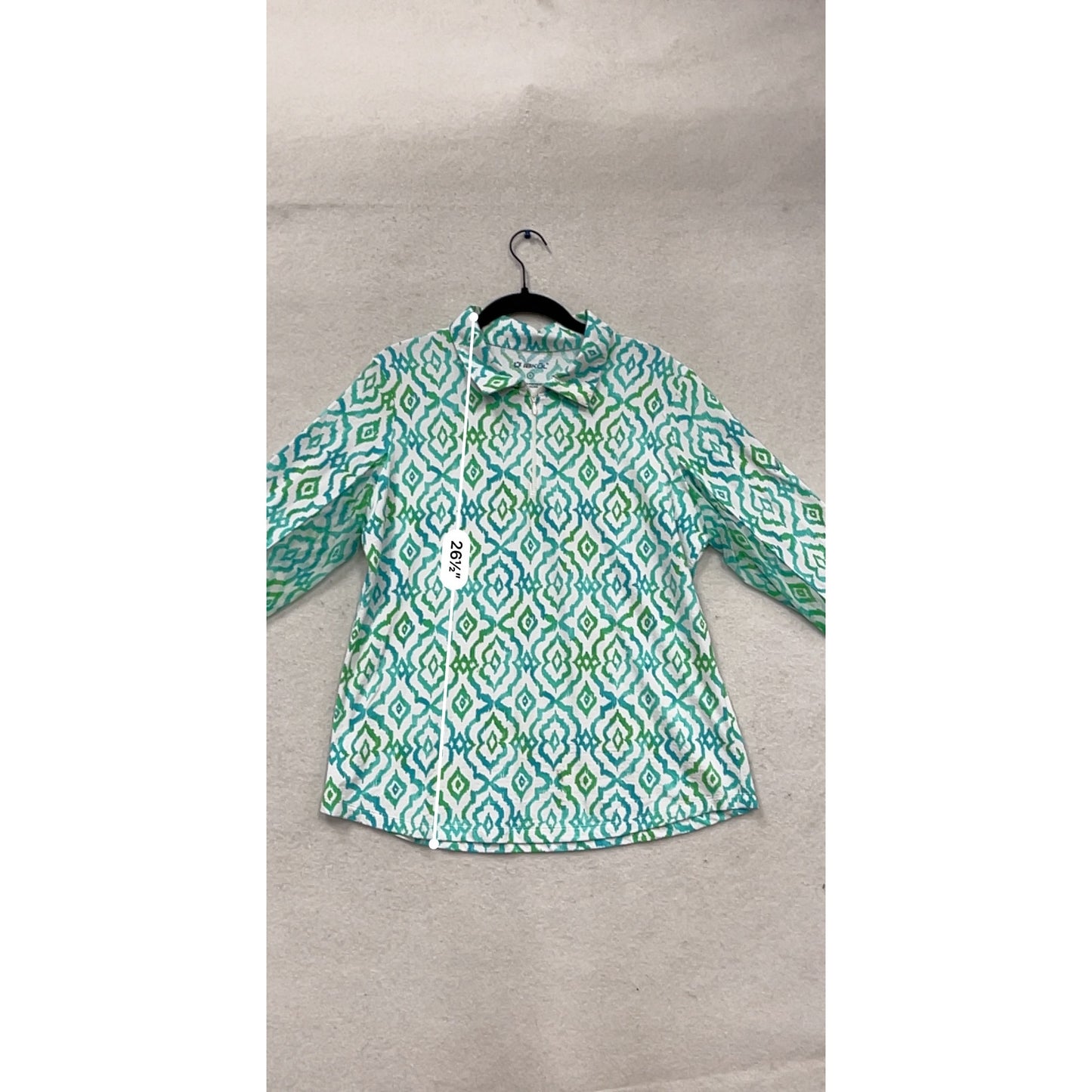 Ibkul Long Sleeve Zip Pullover Shirt L #653A