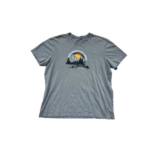 Mens XL Life Is Good Graphic Tee With Mountain & Sunset Design #8901