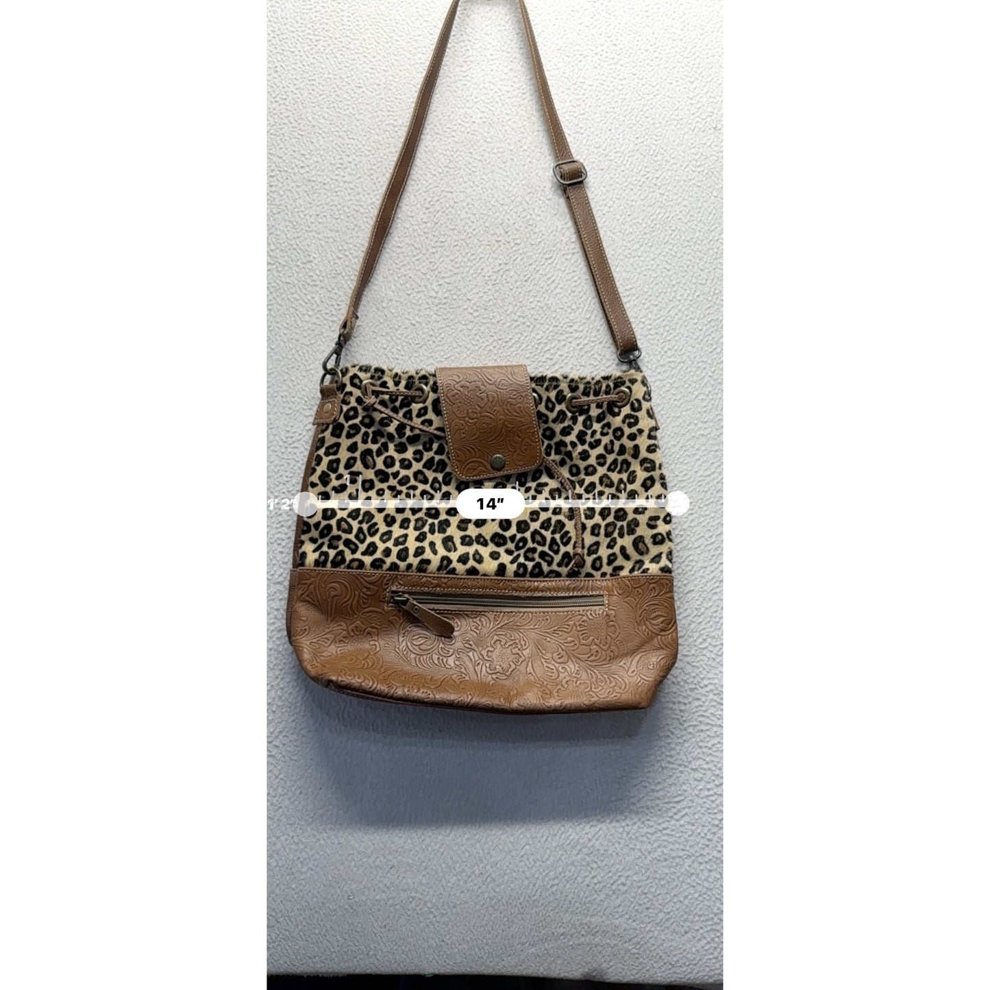 Myra Bag Leopard Print & Embossed Leather Crossbody Purse #9299