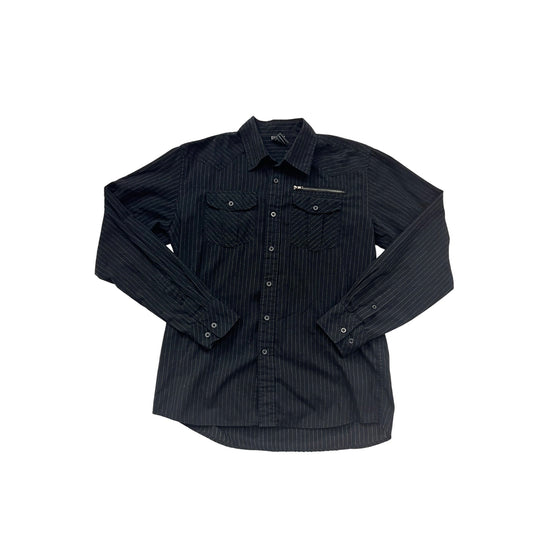 Amirex Black Pinstripe Long Sleeve Shirt #8314