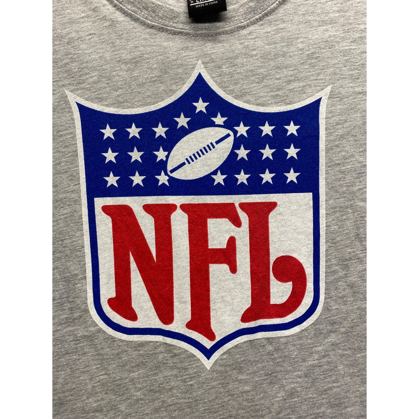 NFL Logo Gray Short Sleeve Tee Youth L Cotton/Polyester #7220