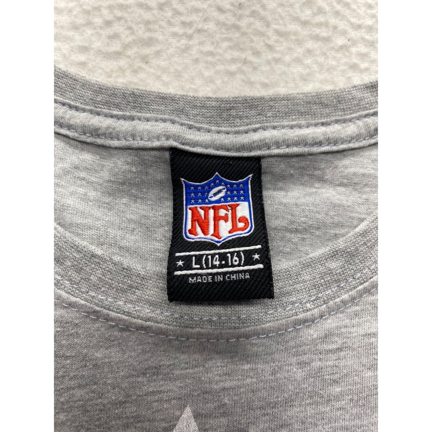 NFL Logo Gray Short Sleeve Tee Youth L Cotton/Polyester #7220