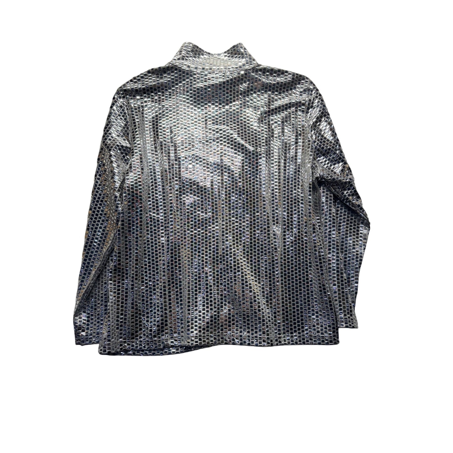 Metallic Silver Birch Hill Mesh Zip Up Jacket Xl Performance Wear #9686